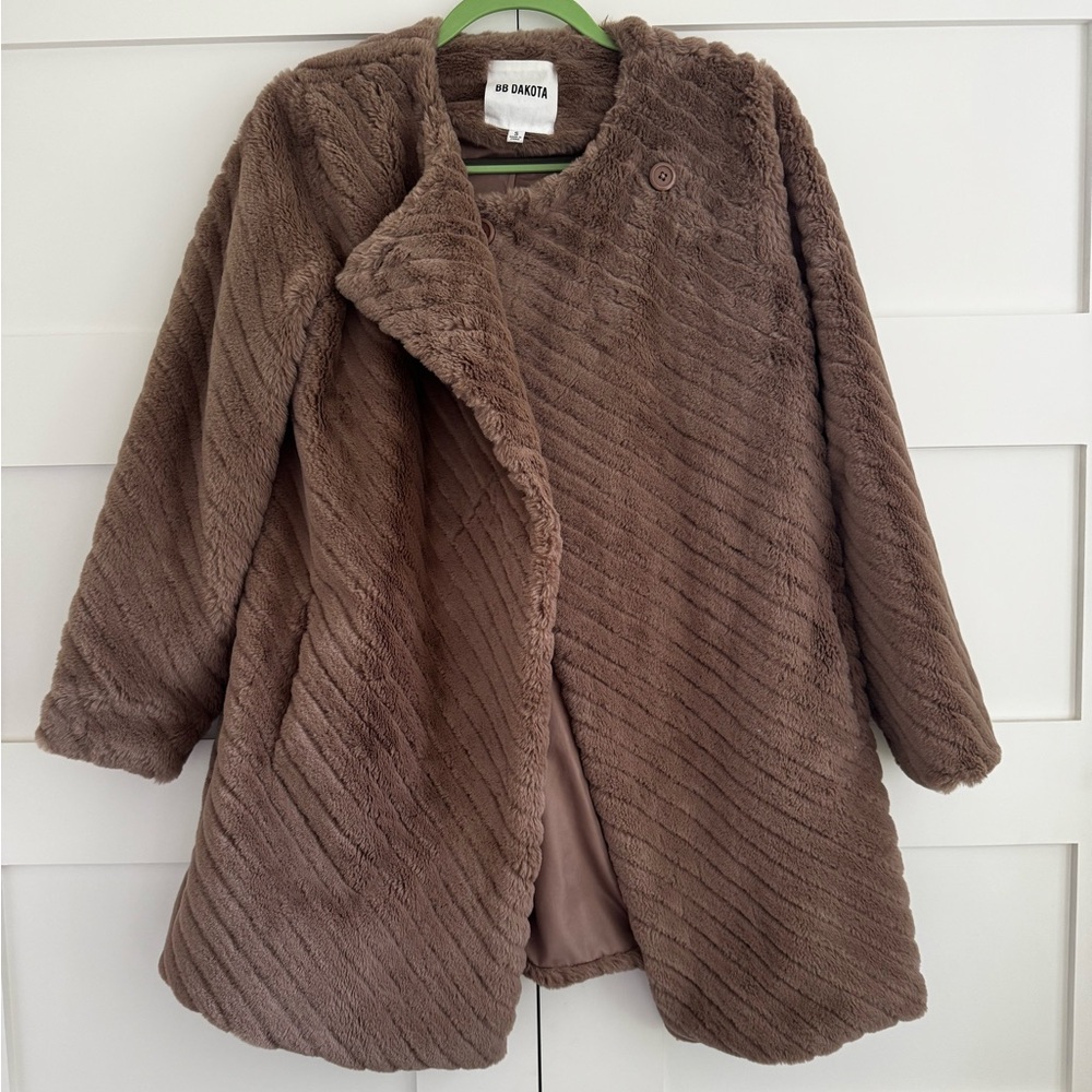BB Dakota Tan Faux Fur Coat